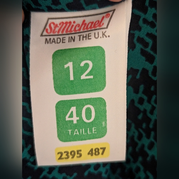 St Michael blouse shirt green navy size 12 - Picture 10 of 11